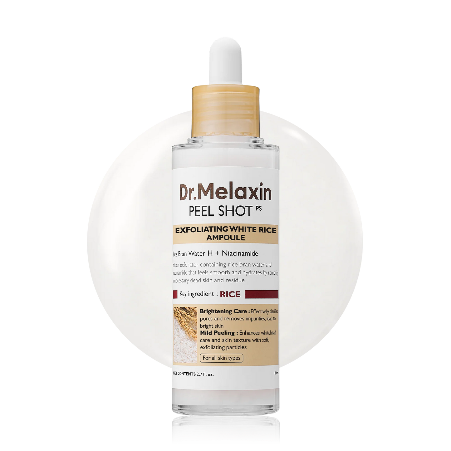 Dr.Melaxin Officiall Peel Shot Glow RiceAmpoule Duo -Serums for BrighteningExfoliating, and Moisturizing - Suitable for All Skin Types