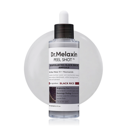 Dr.Melaxin Officiall Peel Shot Glow RiceAmpoule Duo -Serums for BrighteningExfoliating, and Moisturizing - Suitable for All Skin Types